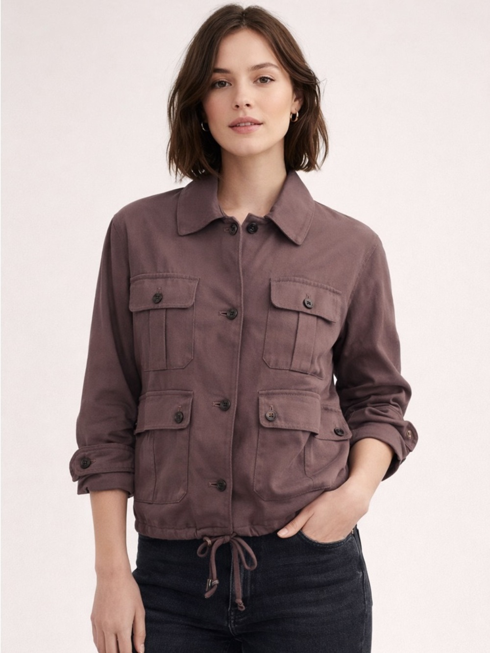 Club Monaco Jacket Brown Size S/P  Lyocell Pockets